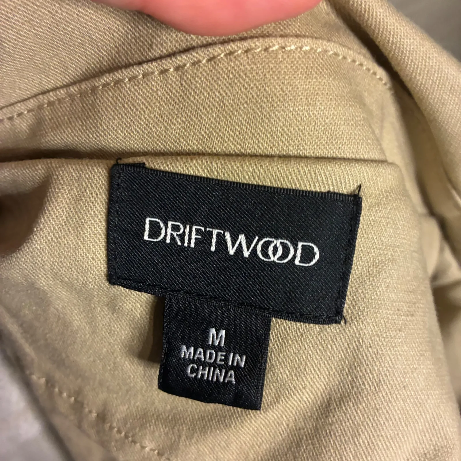 Driftwood Daisy Embroidered Utility Jacket Khaki Tan Women's Size Medium - Image 5