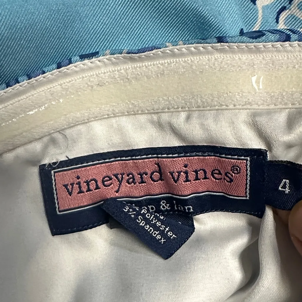 Vineyard Vines Blue and White Silk Dress - Image 10