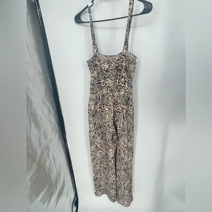 Melly and Eve women's jumpsuit brown and beige, wide, leg size extra‎ large - Image 4