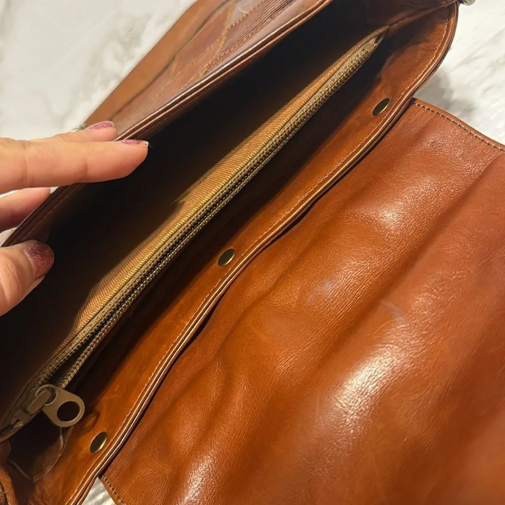 Justin boots leather patchwork brown shoulder crossybody purse rodeo western - Image 12