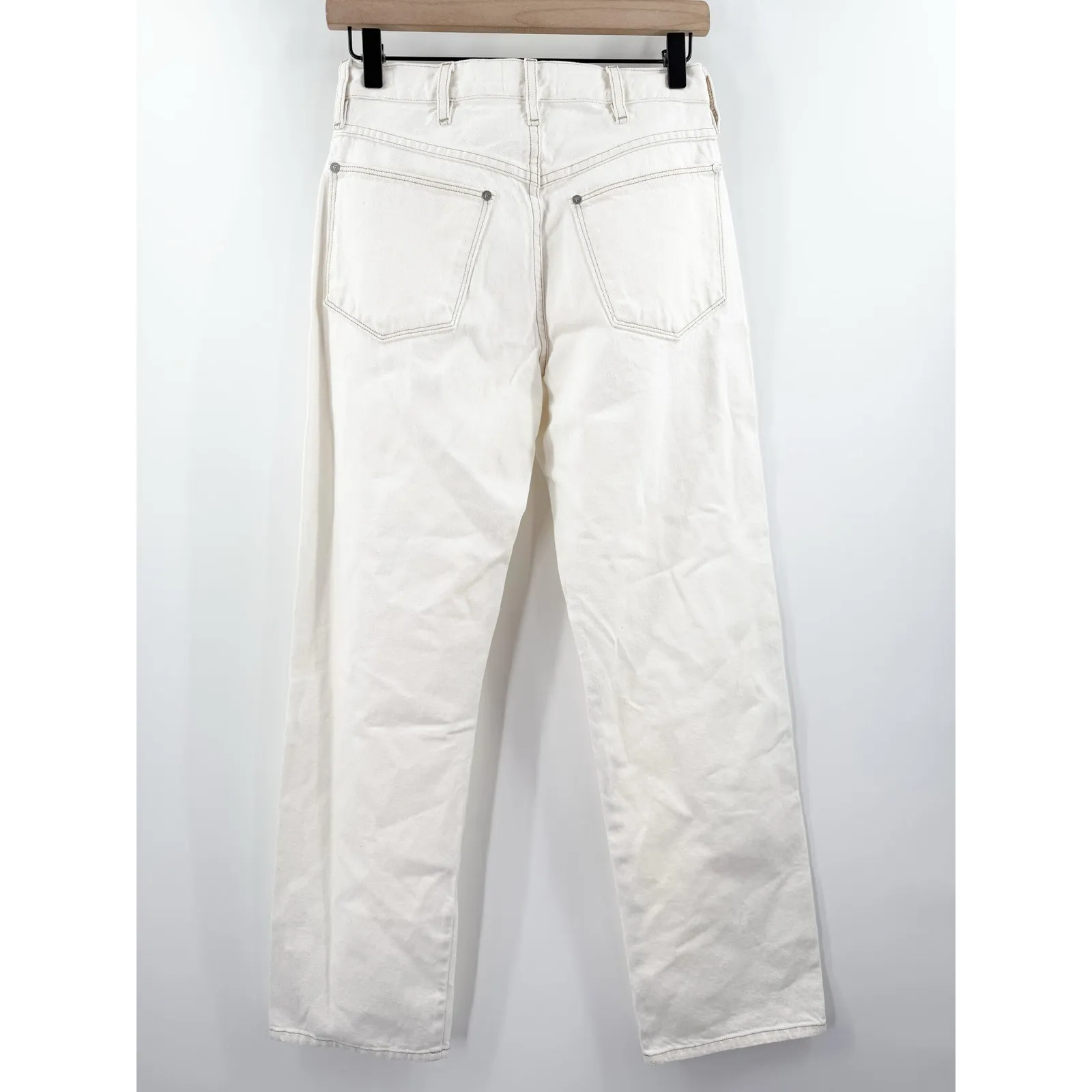 Frame Denim x Ilona Hamer Jeans SZ 26 High Rise Straight Leg Blanc Cream NWT - Image 6