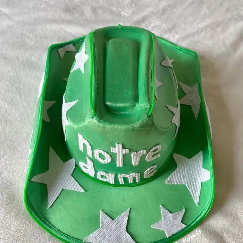 green and white starry Notre Dame cowboy hat - Image 7
