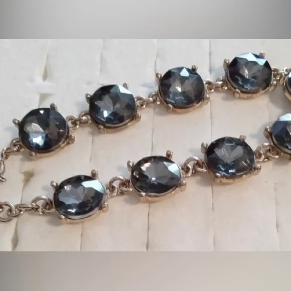 Vintage bracelet pendant necklace set Cocktail Party Jewelry Smokey Quartz stone - Image 4