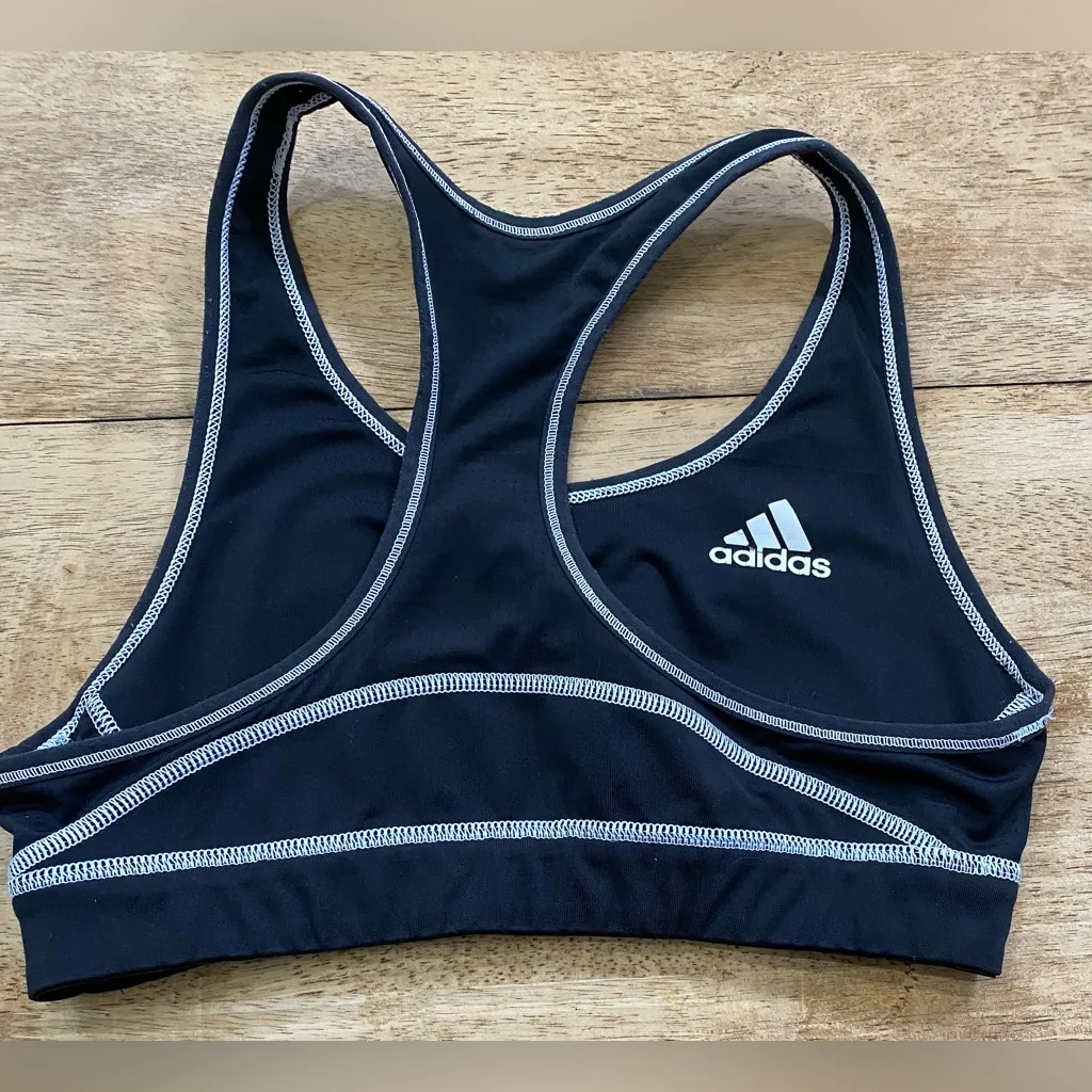 Adidas Women’s (See Pics For Measurements) Reversible Black Logo Athletic Bra‎ - Image 4