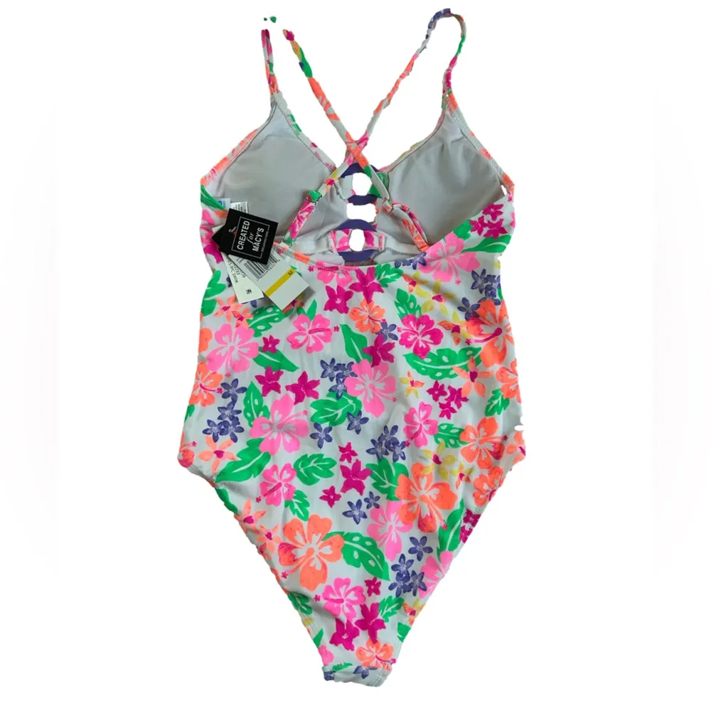 CALIFORNIA WAVES HAWAII SUNSET RING-FRONT ONE-PIECE SWIMSUIT MULTICOLOR SIZE M - Image 5