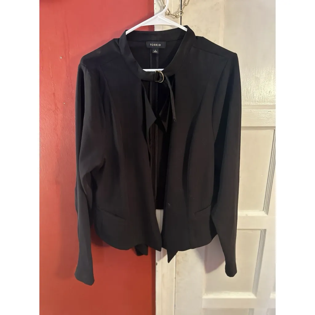 Torrid  Black Lightweight Drape Front Blazer Jacket Ring Plus Size 1X - Image 7
