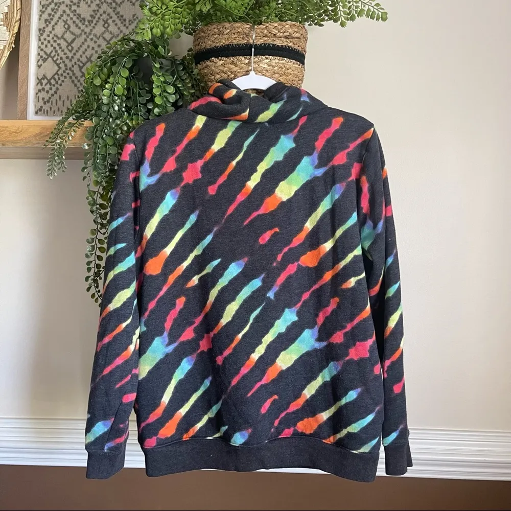 Victoria’s Secret Pink Tie Dye Sherpa Lined Cowl Neck Sweatshirt SZ S - Image 6