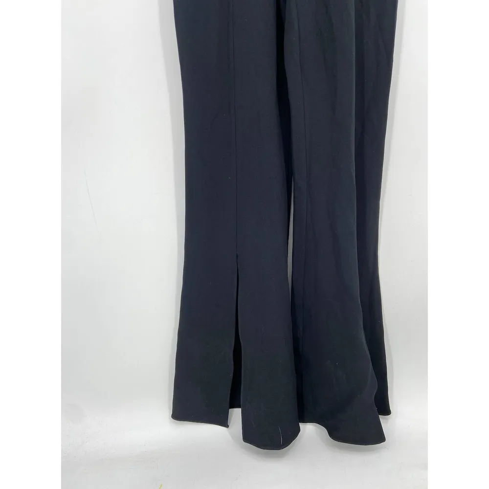 Cushnie Solid Black Sleeveless Plunging Split Flare Leg Jumpsuit Size 0 NWT - Image 5