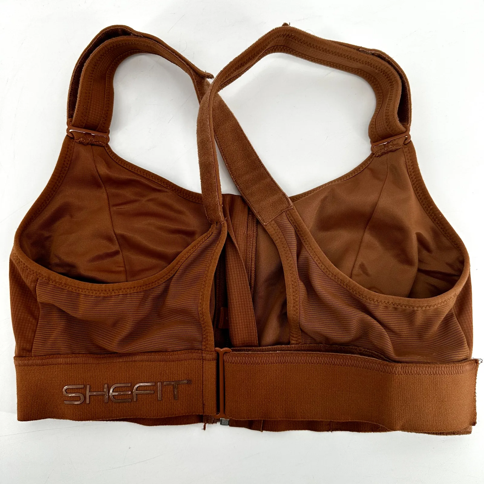 Shefit Flex Sports Bra Zip Up Medium Support Adjustable Brown 1Luxe 40/42 Size undefined - Image 4