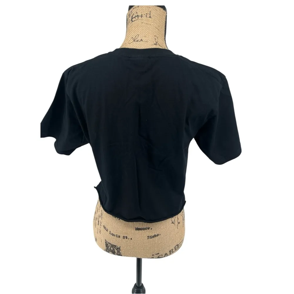 Thrasher Magazine Cropped Black Tshirt‎ Boxy Casual Rocker Heavy Metal Cotton - Image 3