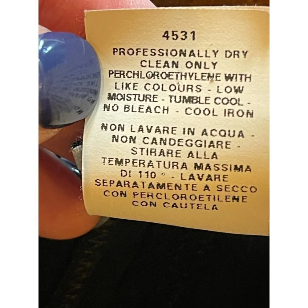 Moschino Black‎ Wool Flat Front Wide Leg Trouser Pants Size 8 - Image 9