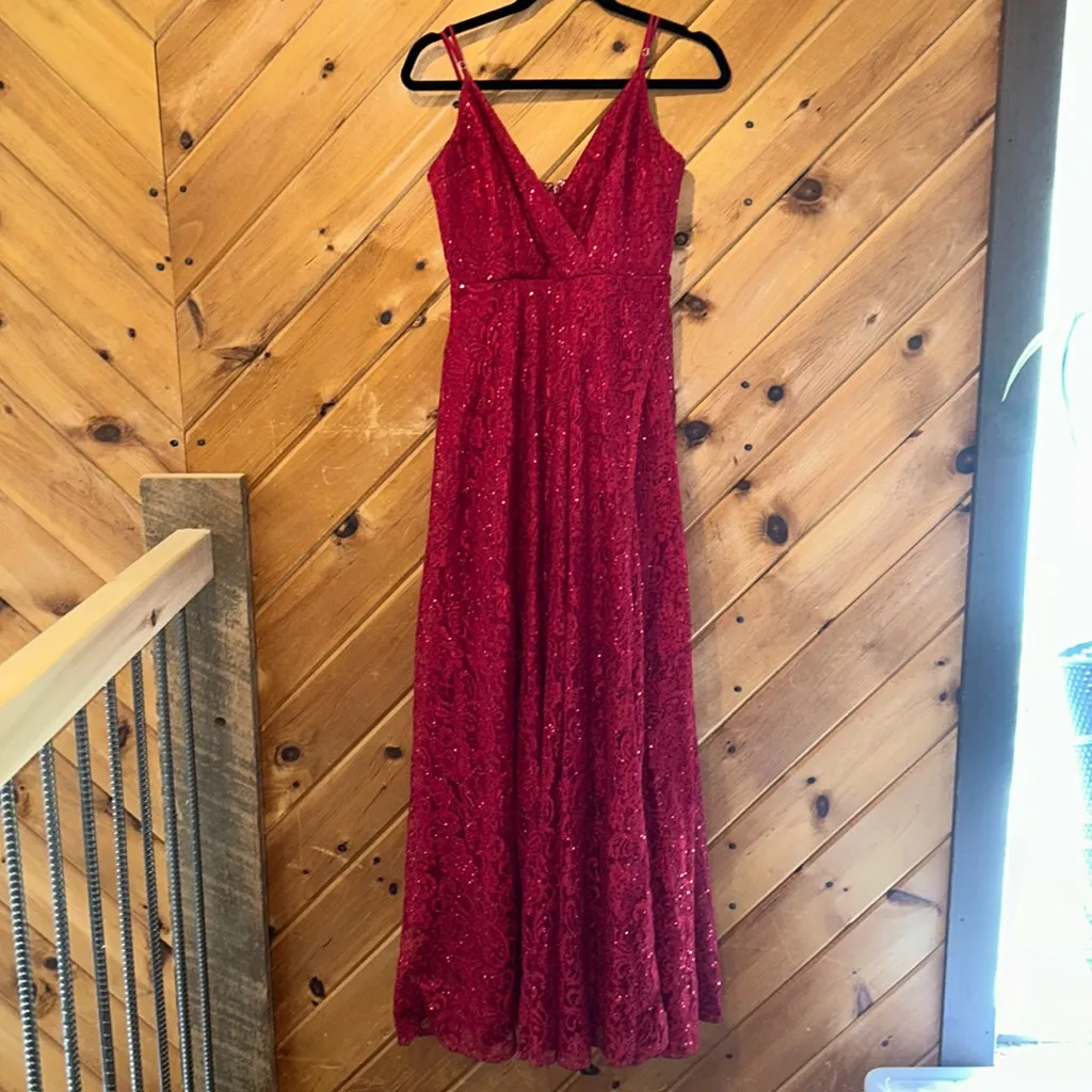 Lulus Endless Enchantment Red Sequin Lace Maxi Dress - Image 5