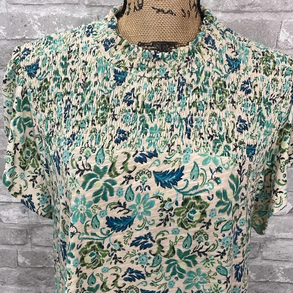 Torrid Green Floral Smocked Top - Image 3