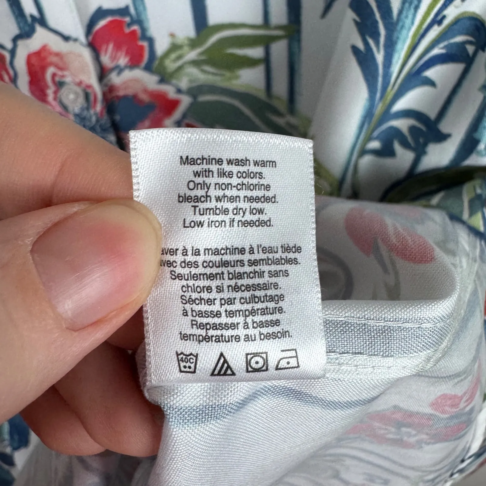 Coldwater Creek Floral Striped‎ Button Down Shirt Size 16 Tropical Casual NEW - Image 7