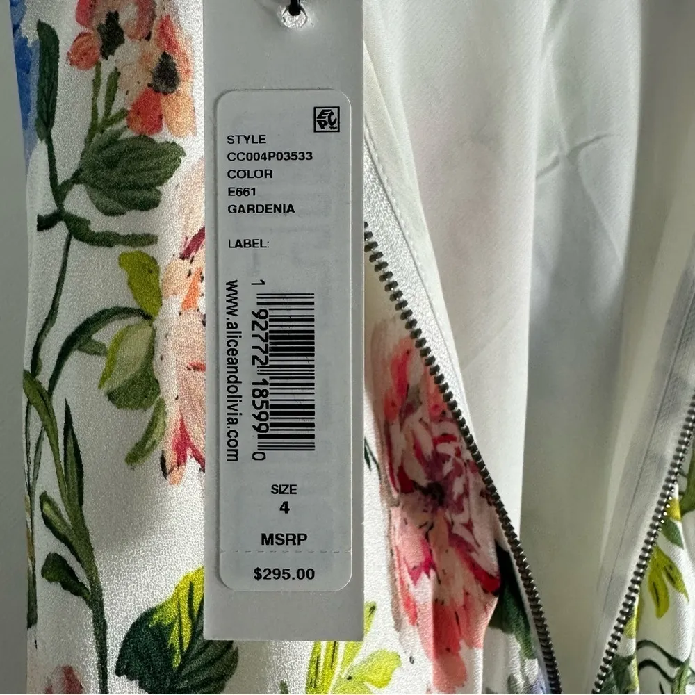 Alice + Olivia Harmony Slip Midi Dress Gardenia Floral Size US 4 - Image 14