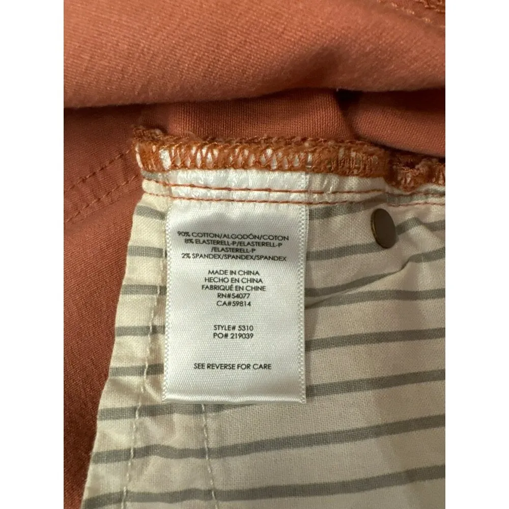 CAbi Brick Dust Skinny Jeans Womens 6 5310 Mid Rise Cotton Stretch Pink Pants - Image 6