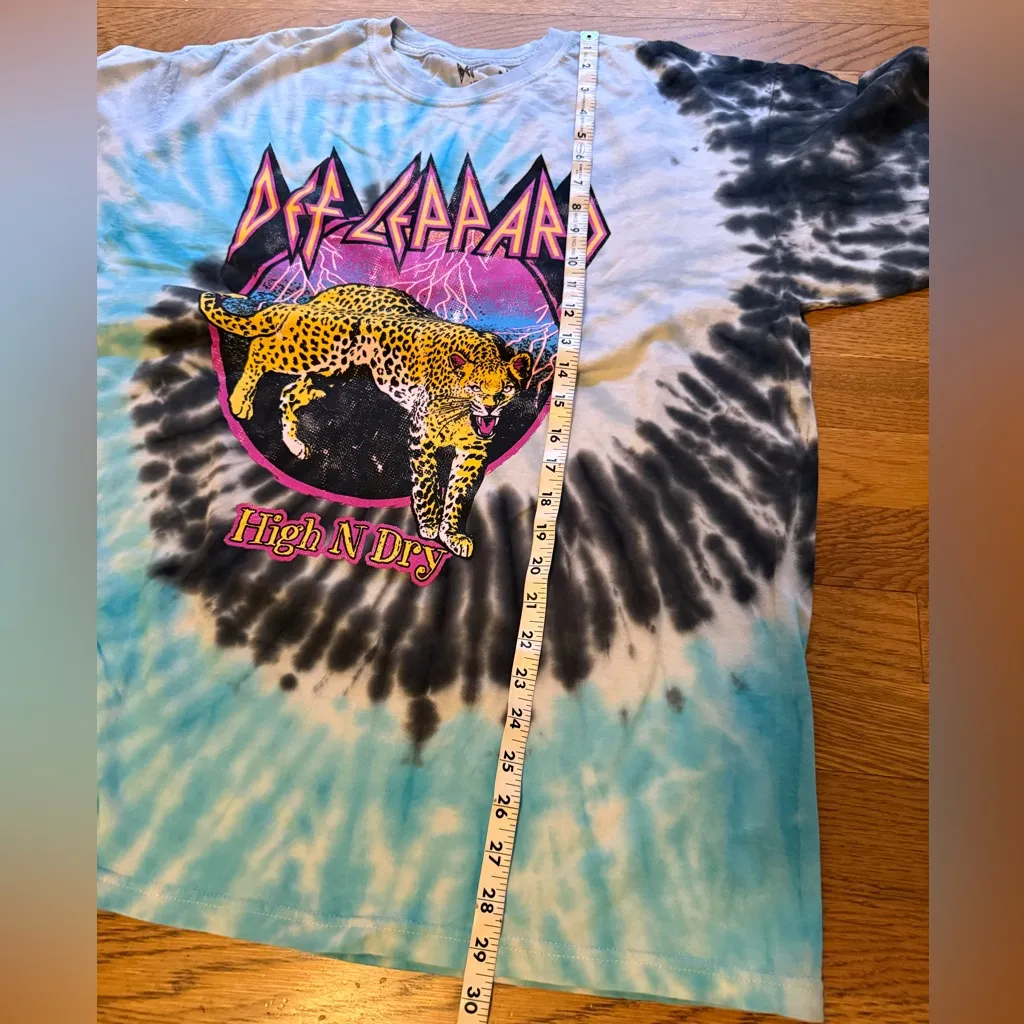 NWOT Def Leppard High N Dry Tie Dye metal rock Official T-Shirt dress size XL - Image 12