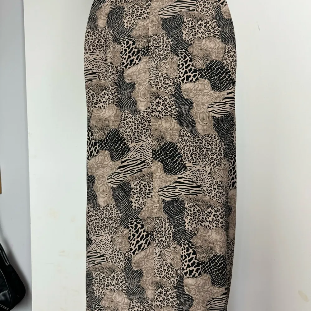 Spenser Jeremy 100% Silk Animal Print Wrap Midi Maxi Dress Sz 12 Brown - Image 14