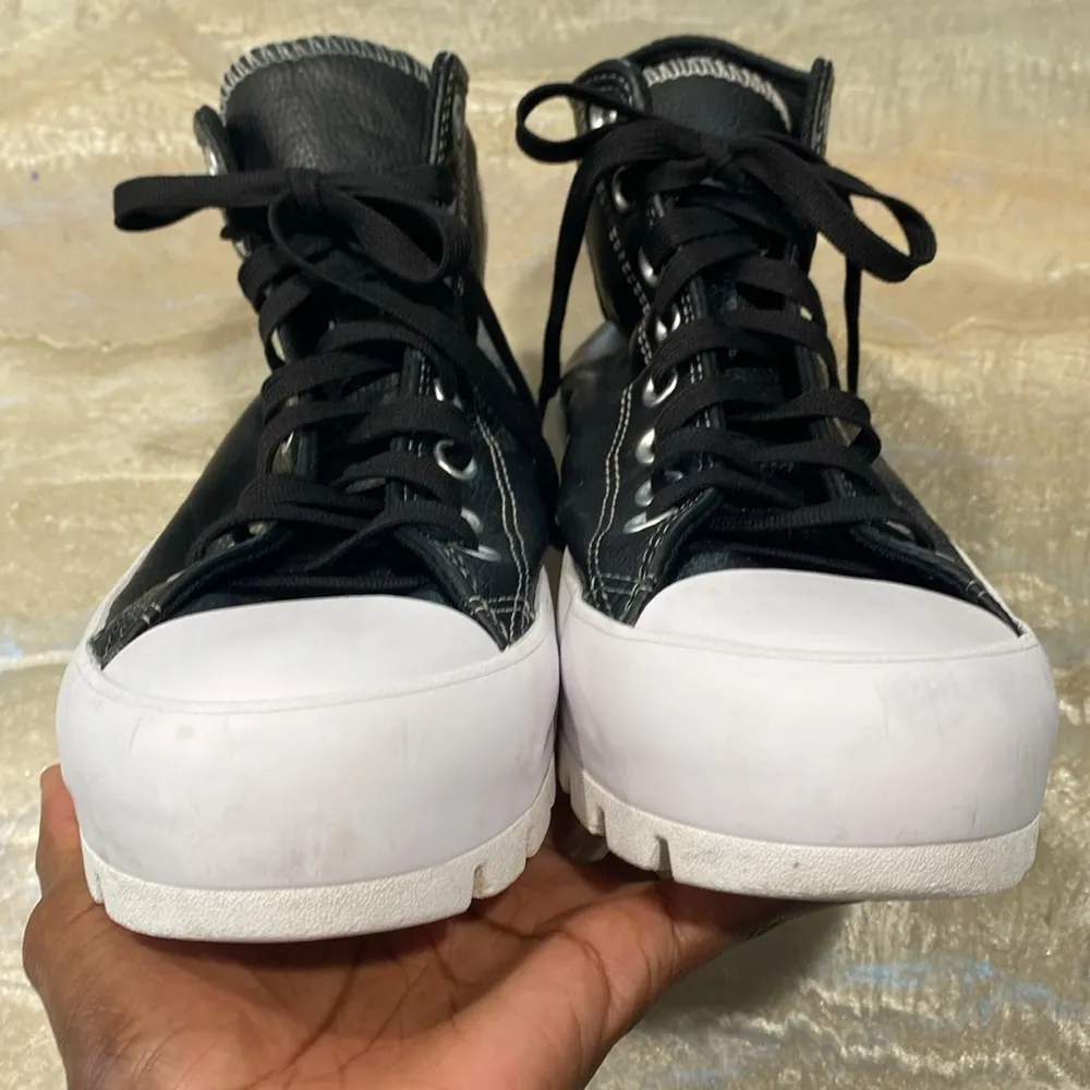 Converse All Star Lugged Leather High Top Black Sneakers Women’s 9 - Image 6