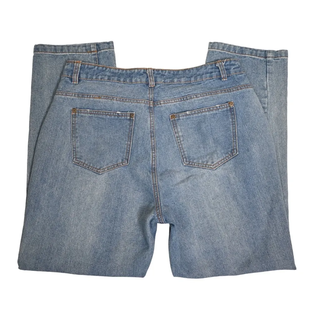 Chelsea & Violet Womens 31 Distressed Straight Leg Ankle Jeans - Image 5