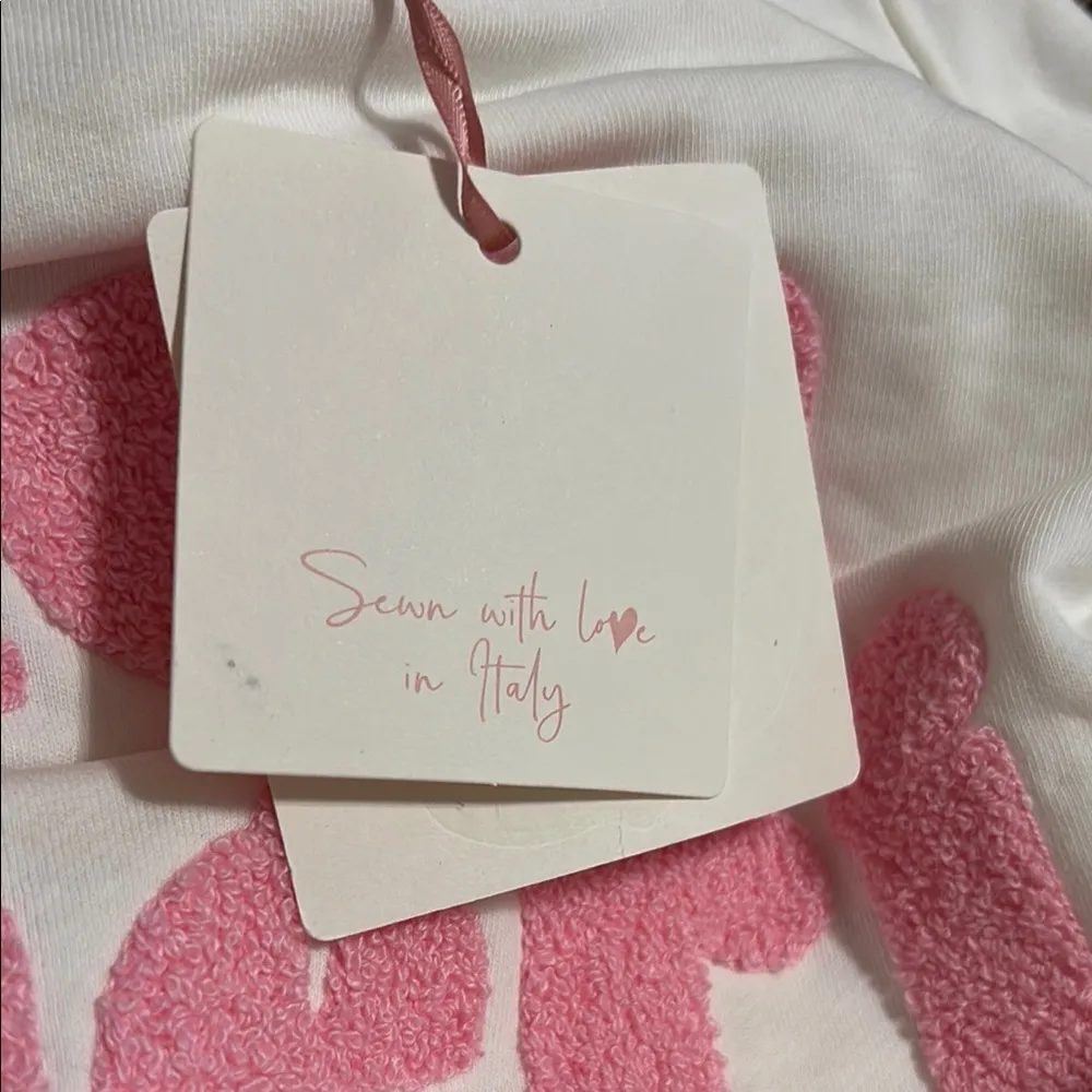 White and Pink 'Mon Chéri' Sweatshirt Size 6 - Image 10