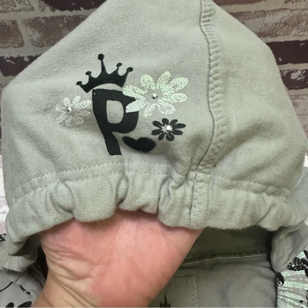 Disney Princess Graphic Hoodie - Cream and Black Floral 2XL - Image 4