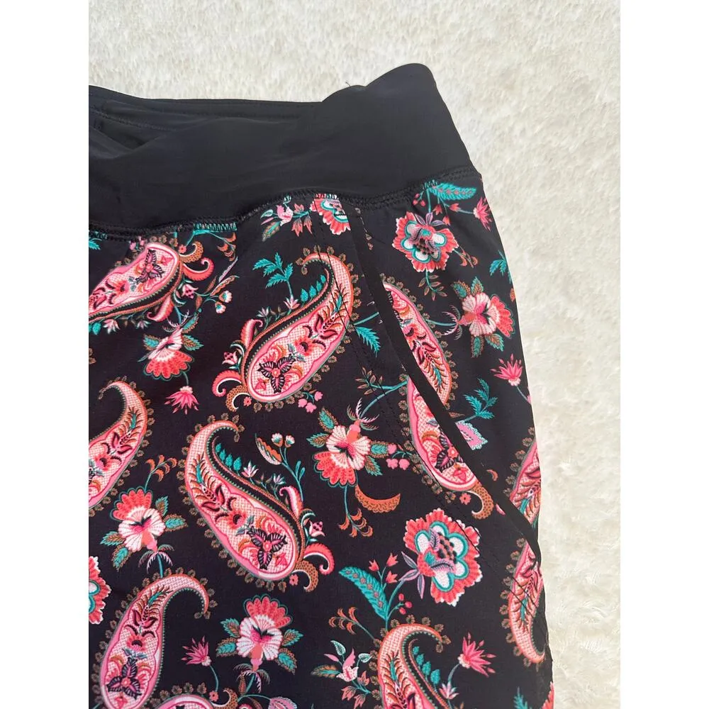 Lands End Board Shorts sz 6 black paisley Swim Trunks sz 6 - Image 5