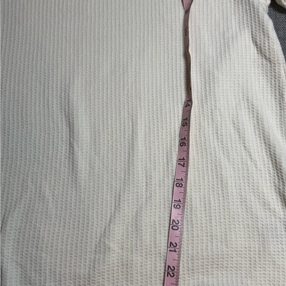 Columbia White Waffle Knit Long Sleeve Shirt L - Image 5