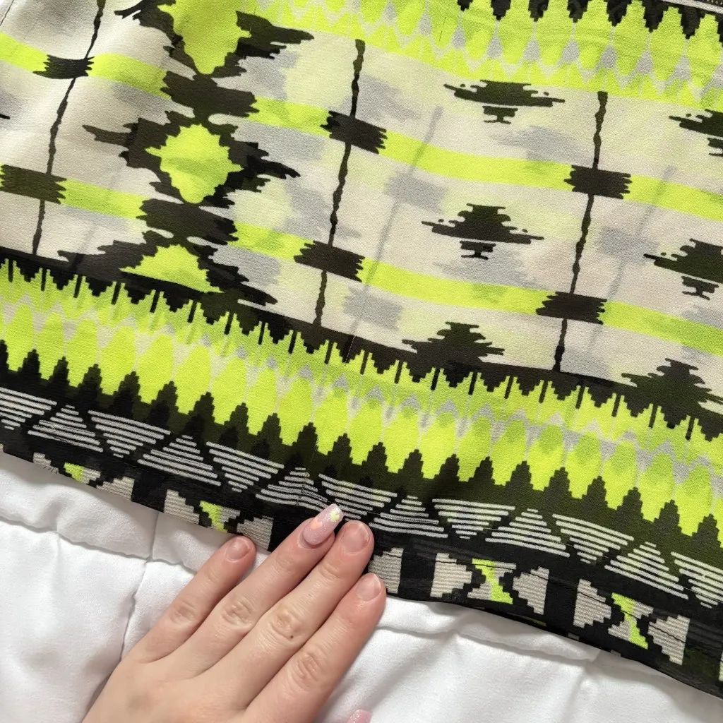 Lucky & Coco Tunic Cover Up Womens Size Large Yellow Beaded Sheer Boho Miami Y2K - Image 4