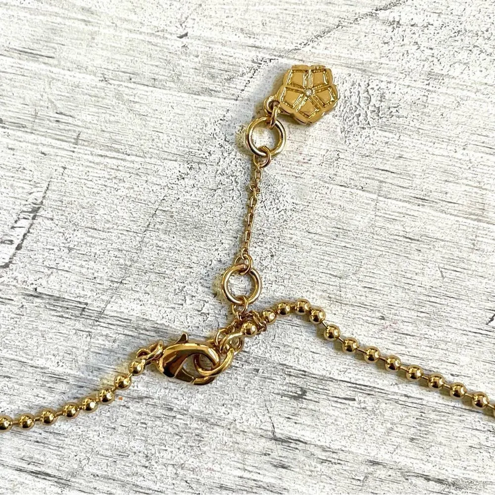 Trina Turk long gold tone dog tag necklace - Image 5