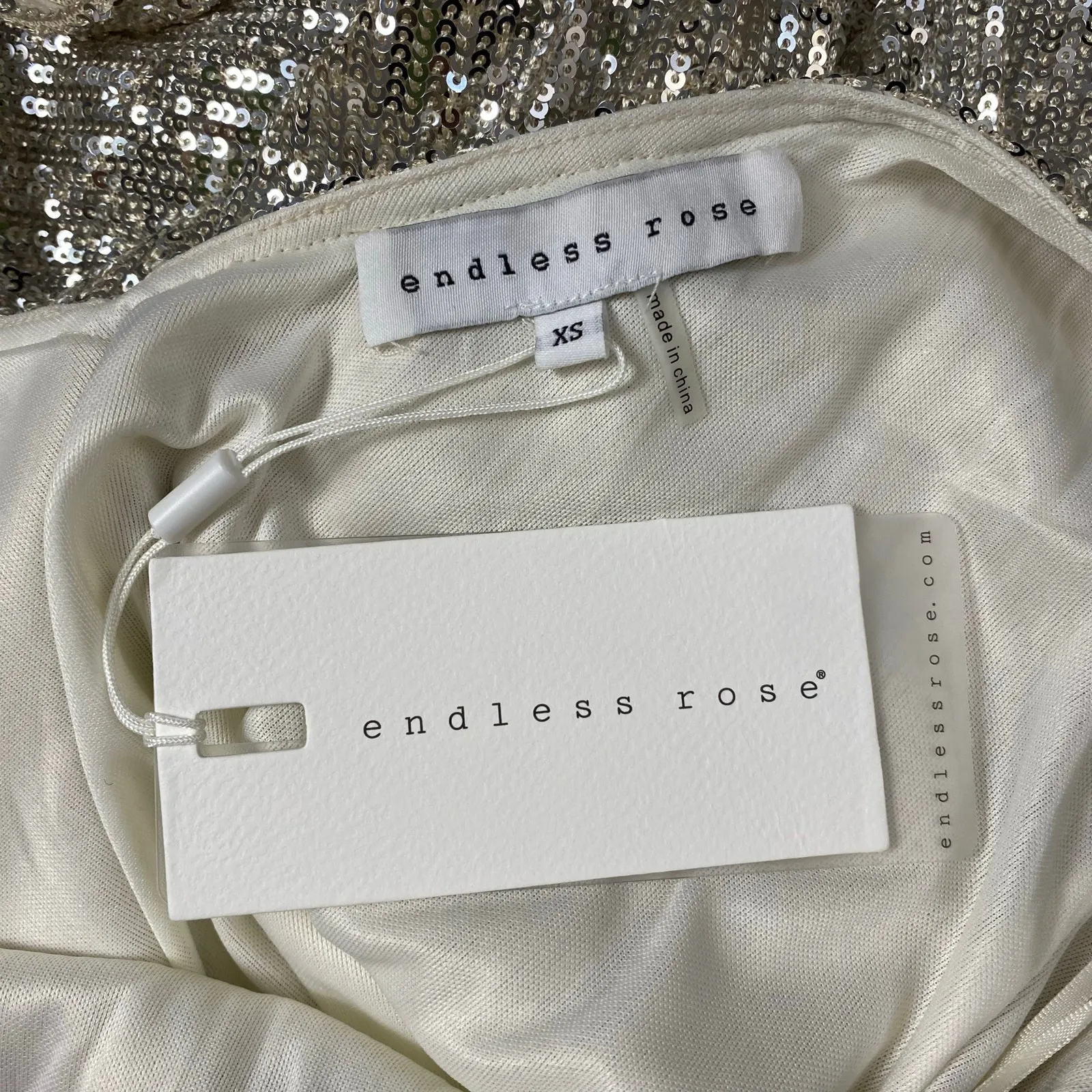 Neiman Marcus Endless Rose NWT All over Sequined Scoop Back Midi Dress Size XS - Image 2