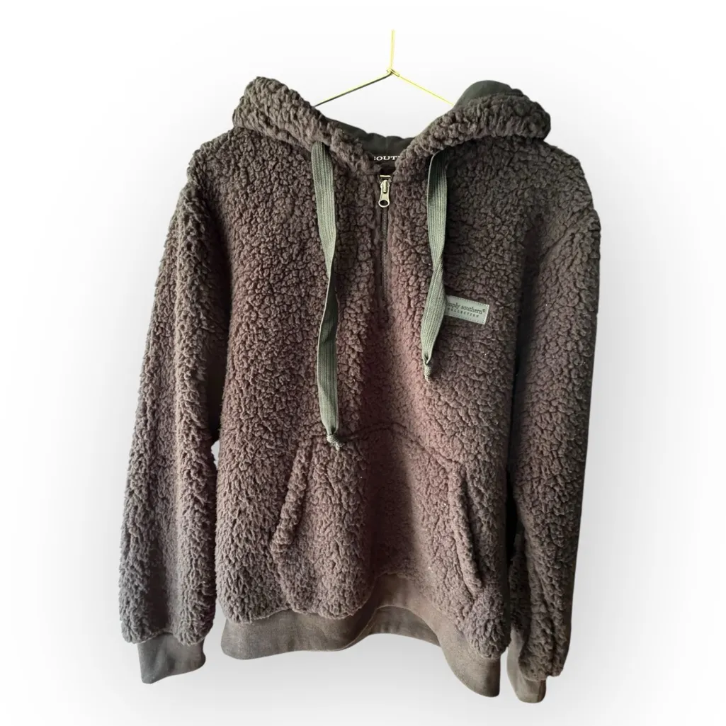 Simply Southern Black Sherpa Quarter zip Hoodie - Image 3