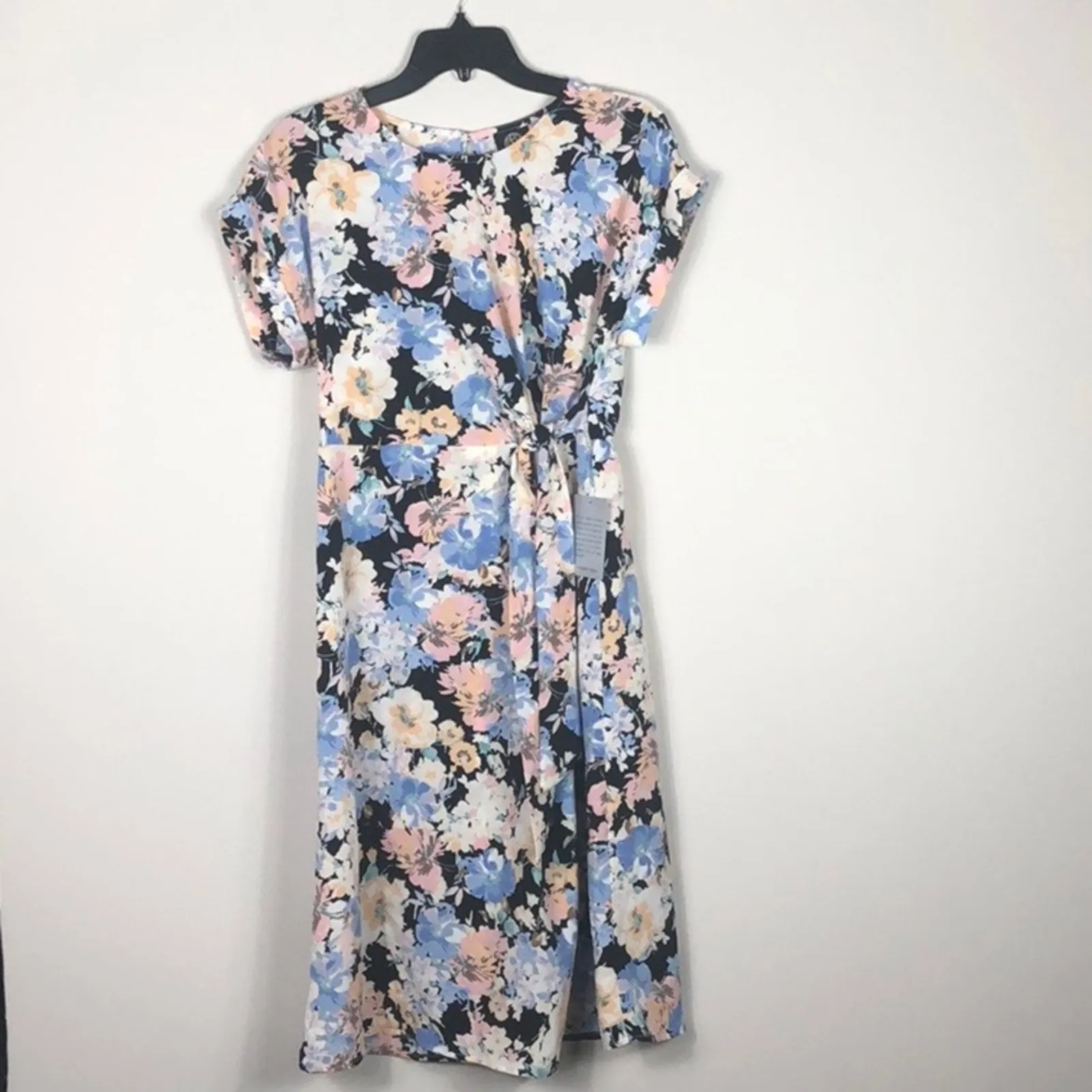 Bobeau Floral Dress Cap Sleeve Side Tie - Image 9