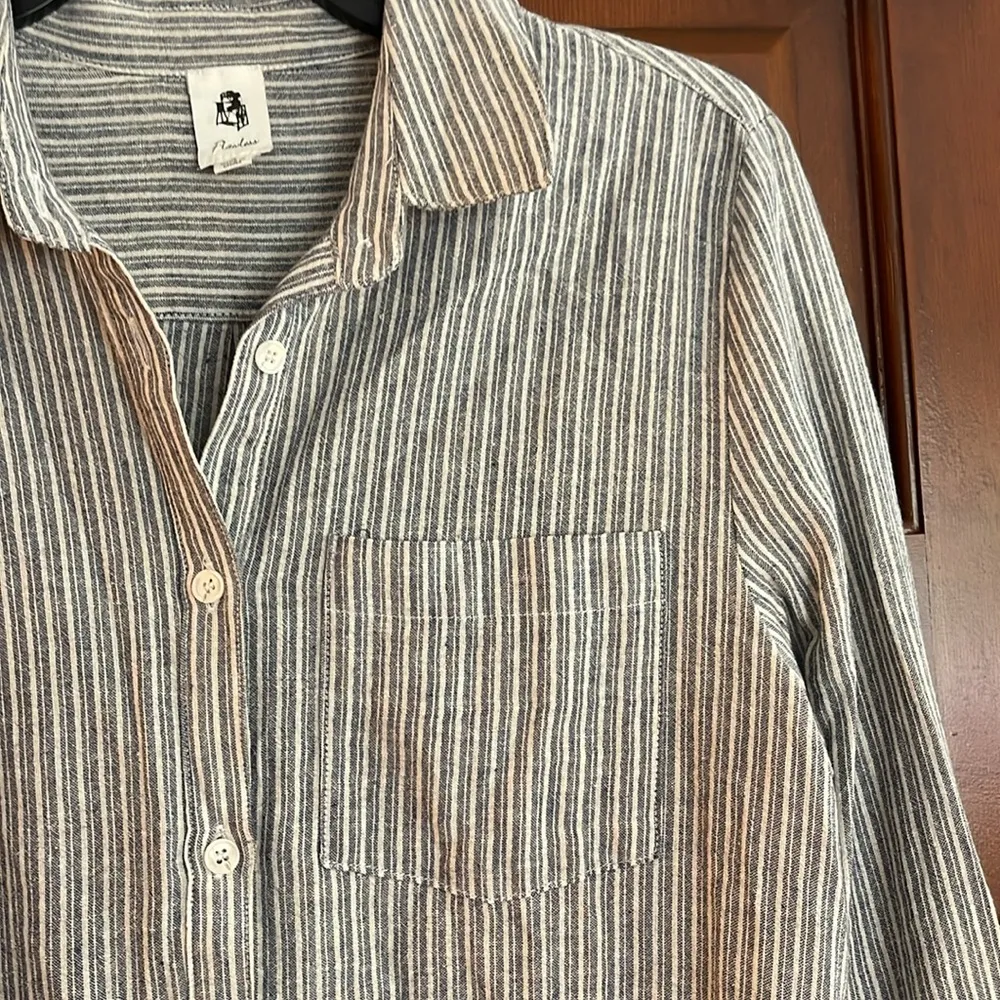 Flawless Striped Button-Up Shirt Dress small - Image 3