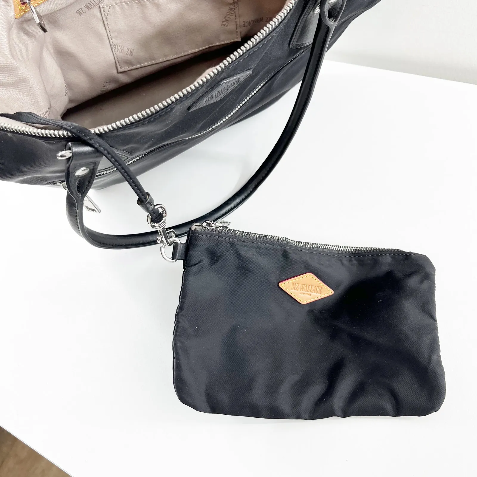 MZ Wallace Chelsea Nylon Tote Bag Black - Image 3