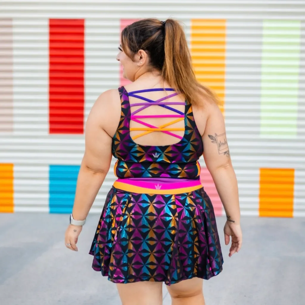 NWT Crowned Athletics Geodesic Icon Night Athletic Skort Medium Black - Image 2