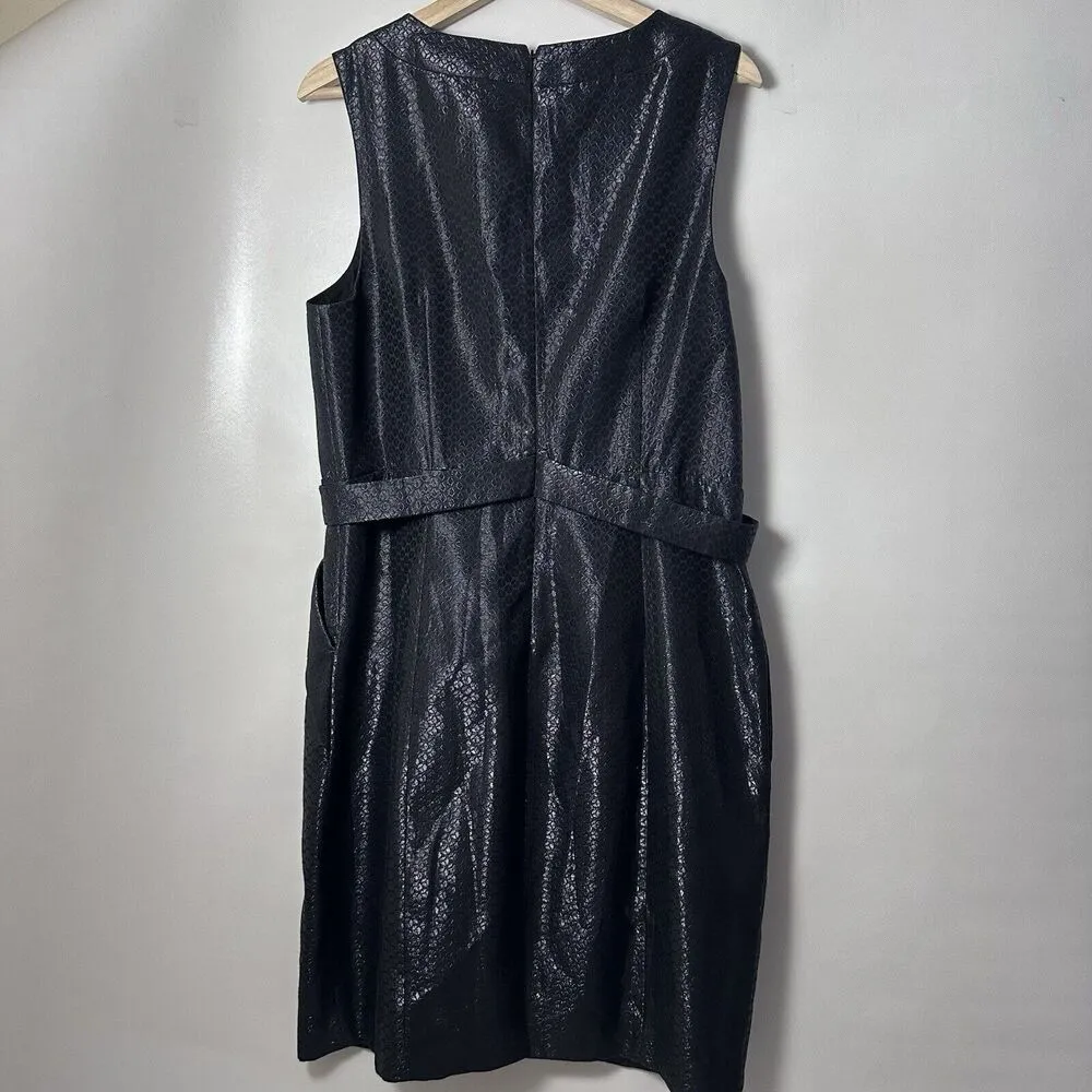 Anthropologie MaEve Dress Sheath Cross Front Shimmer Black Dressy Cockta… - Image 3