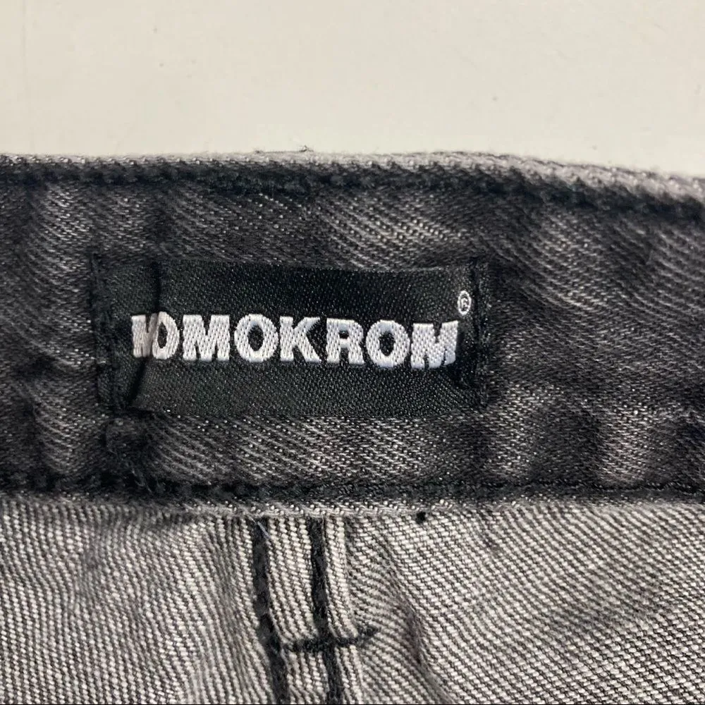 MOMOKROM,‎ Dolls Kill, distressed shorts, gray-black,raw edge, UK 8,US Size 4 - Image 6