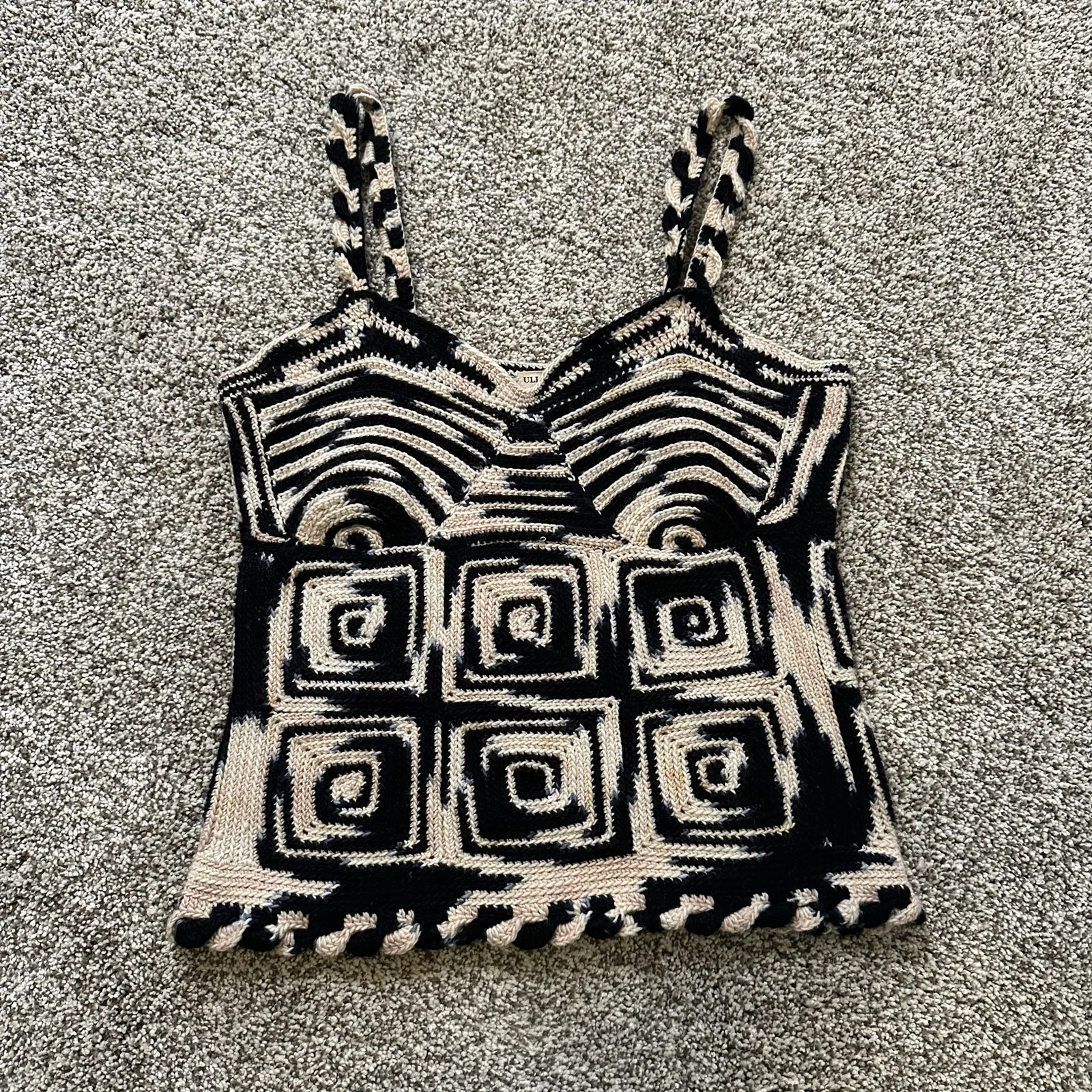 Ulla Johnson navy & cream knit tank top - Image 5