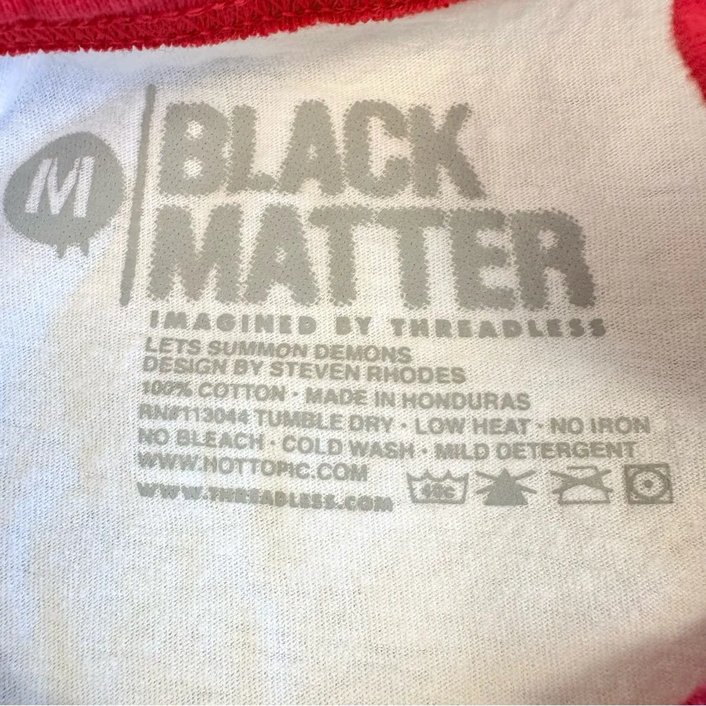 Black Matter Let's Summon Demons Ringer T-Shirt By Steven Rhodes Medium - Image 9