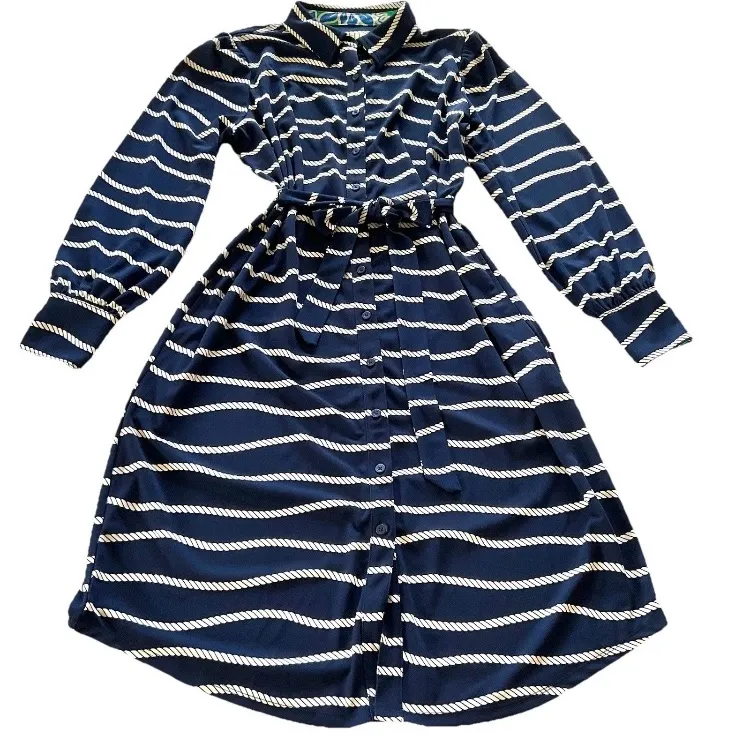 TWRHLL By Christie Brinkley Womens Navy Blue Maxi Dress 2XL White Rope Nautical Size 2X - Image 2