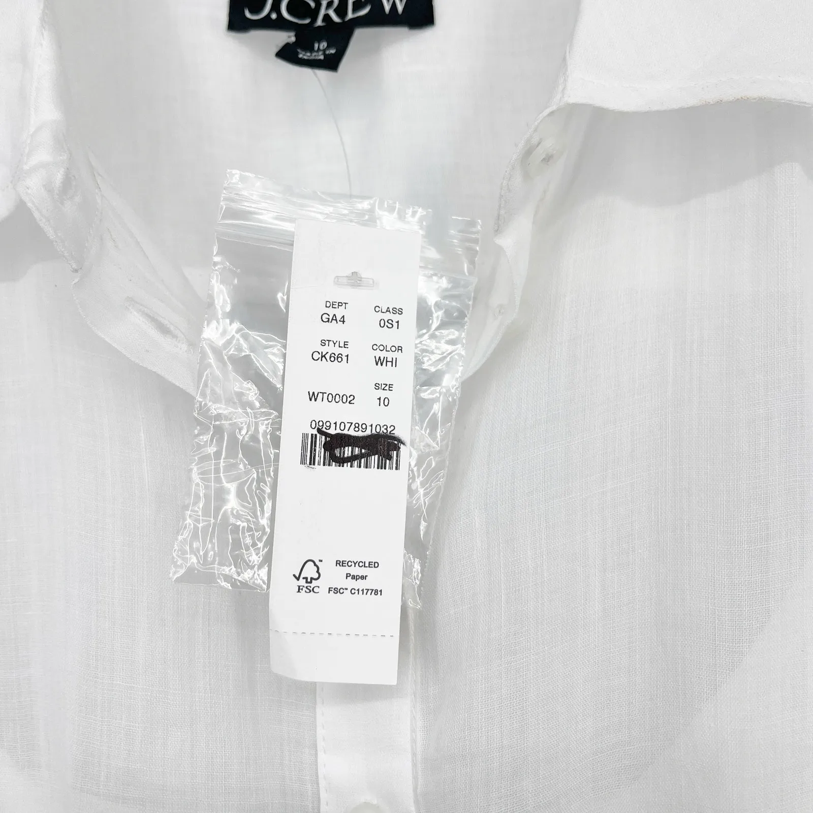 J.Crew Cerise Midi shirt-dress in ramie White Size 10 NWT Old Money Quiet Luxury - Image 6