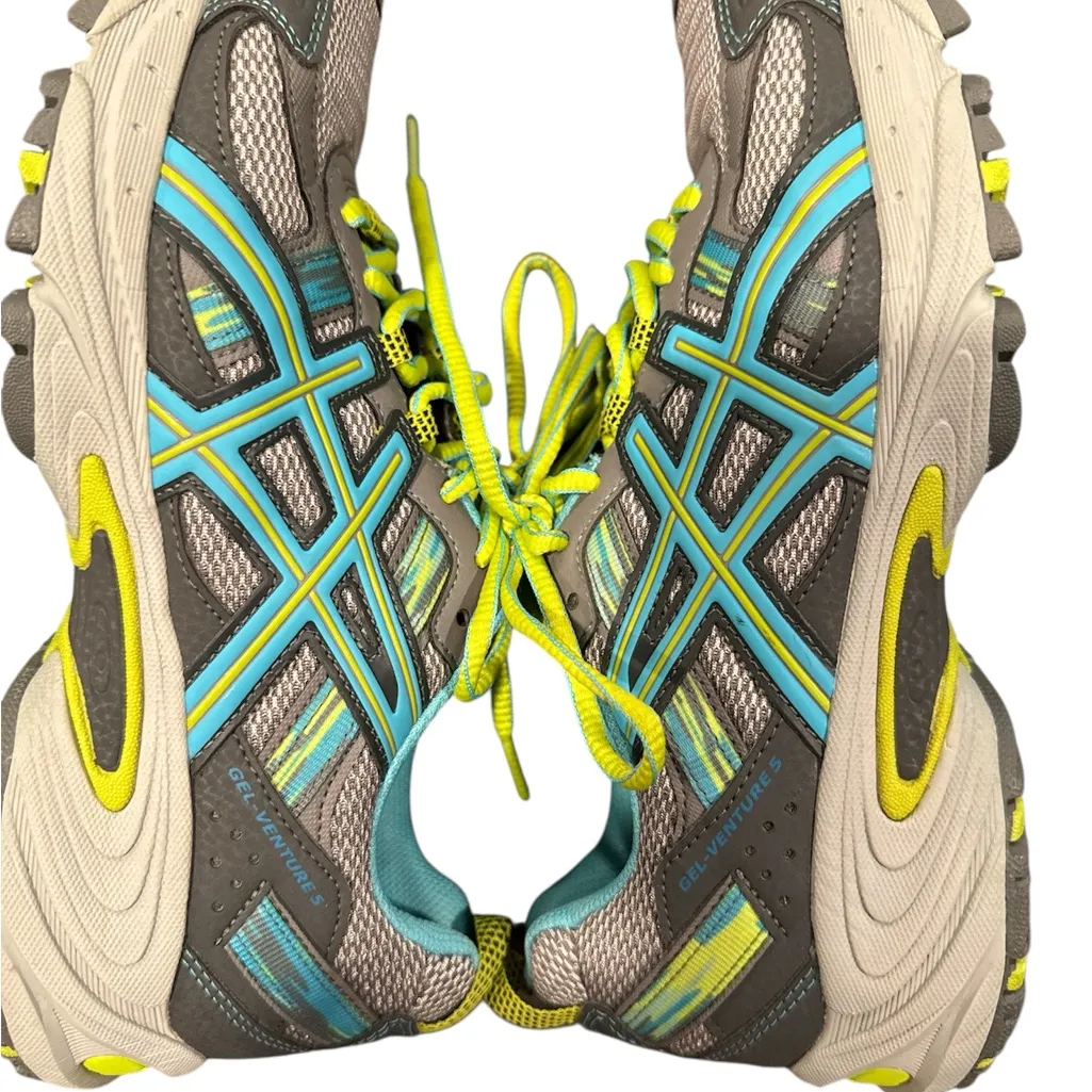 Asics Yellow and Blue Athletic Shoes for Performance - Image 5