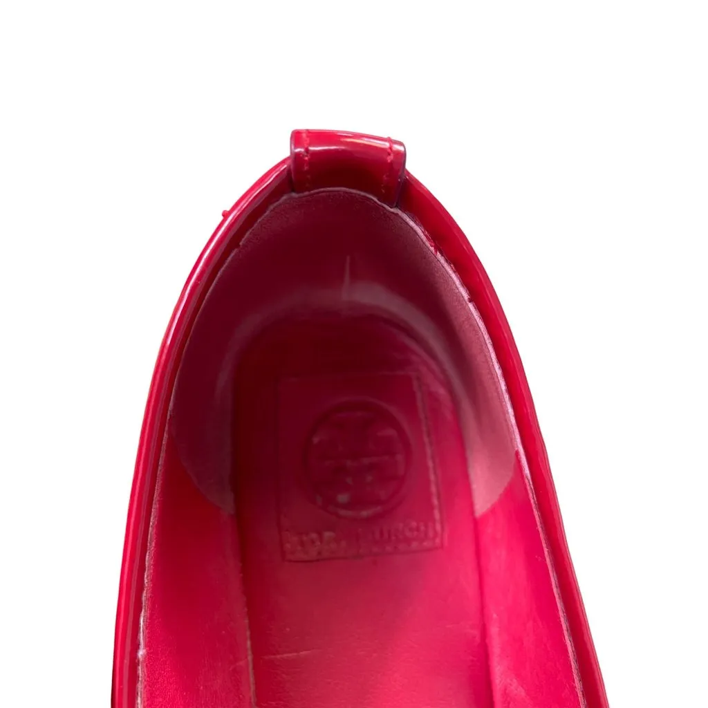 Tory Burch Red & Beige Straw Flats Loafers Womens Size 7.5M SKU 8846 - Image 10