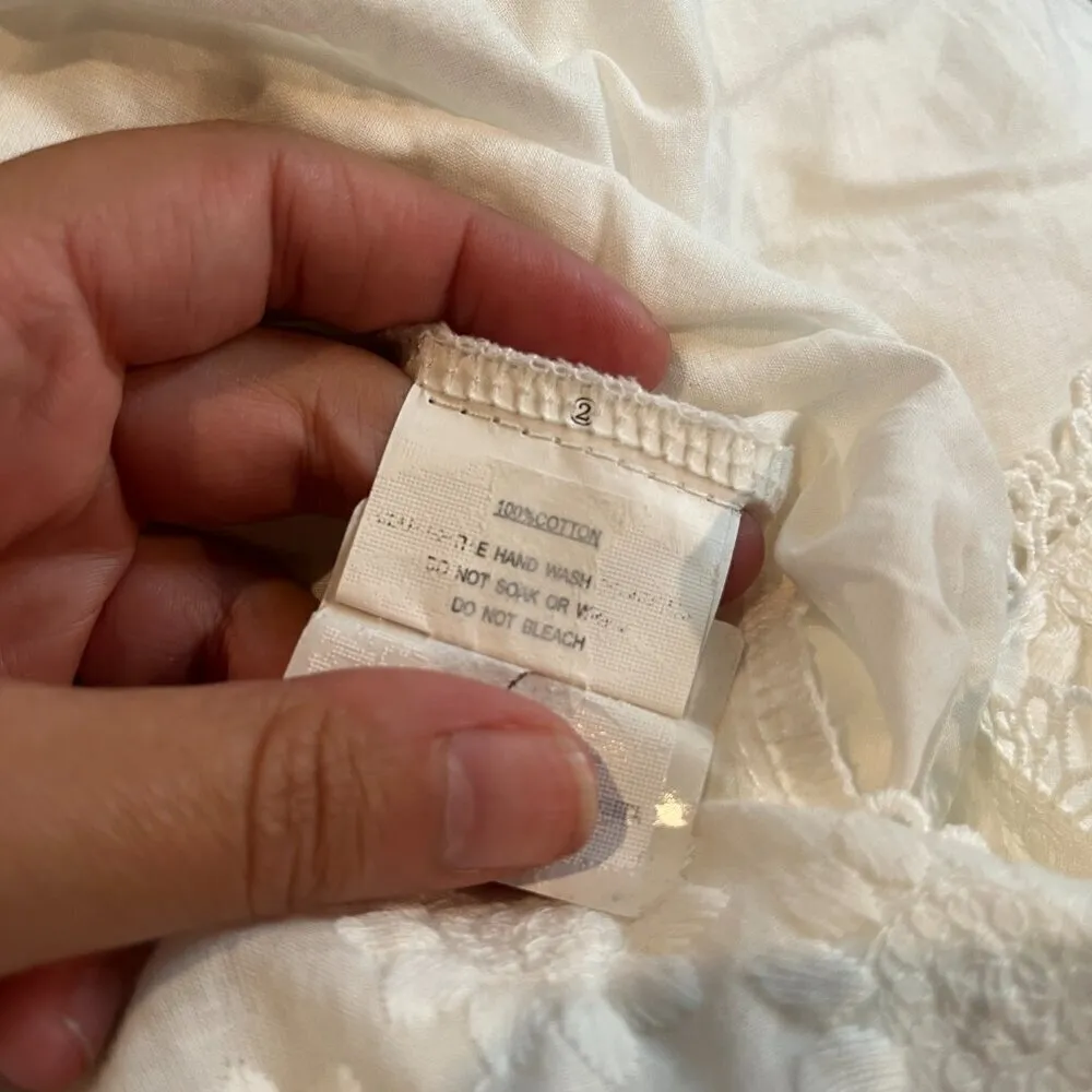 Saints & Secrets white eyelet floral lace up back dress - Image 8