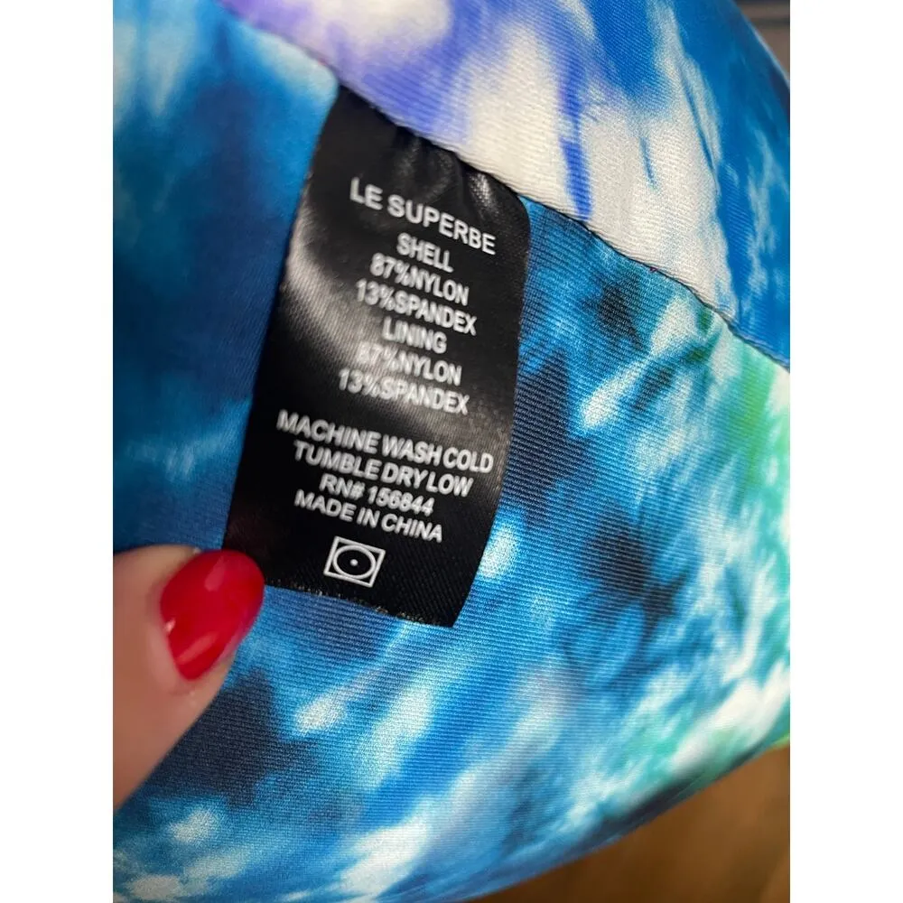 Le Superbe Two Timer Reversible Purple Geode & Tie Dye Pencil Skirt Size Medium - Image 8