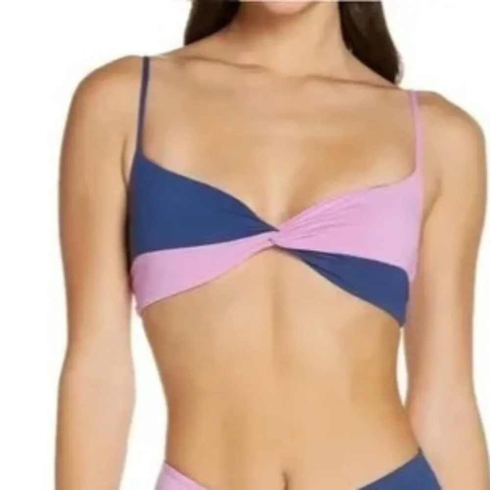 L*Space Ringo Bikini Swim Top Womens Size XS Colorblock Twist Front Tie Back NEW - Image 3