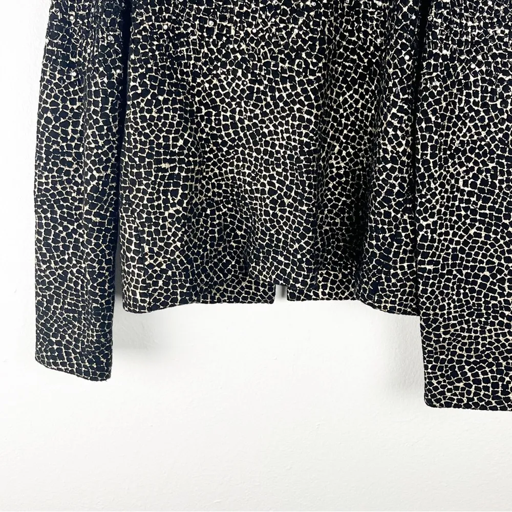 DIANE von FURSTENBERG 100% Wool Beaded Crystal Accents Collarless Jacket Small - Image 12