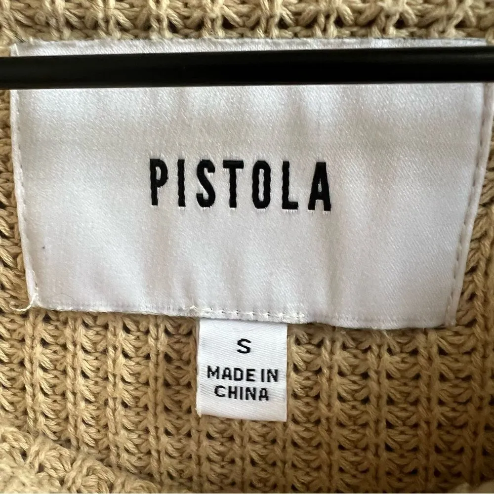Pistola Olga Distressed Pullover Sweater in Tan Size Small - Image 4
