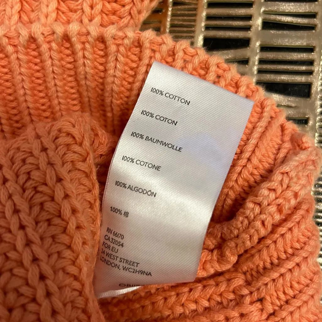 Anthropologie Maeve Mackenzie Chunky Knit Sweater‎ in Coral Size Medium - Image 6